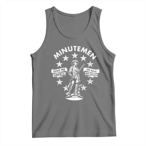 Minutemen Give Me Liberty Or Give Me Death Tank Top US History TS11 Black Heather Print Your Wear