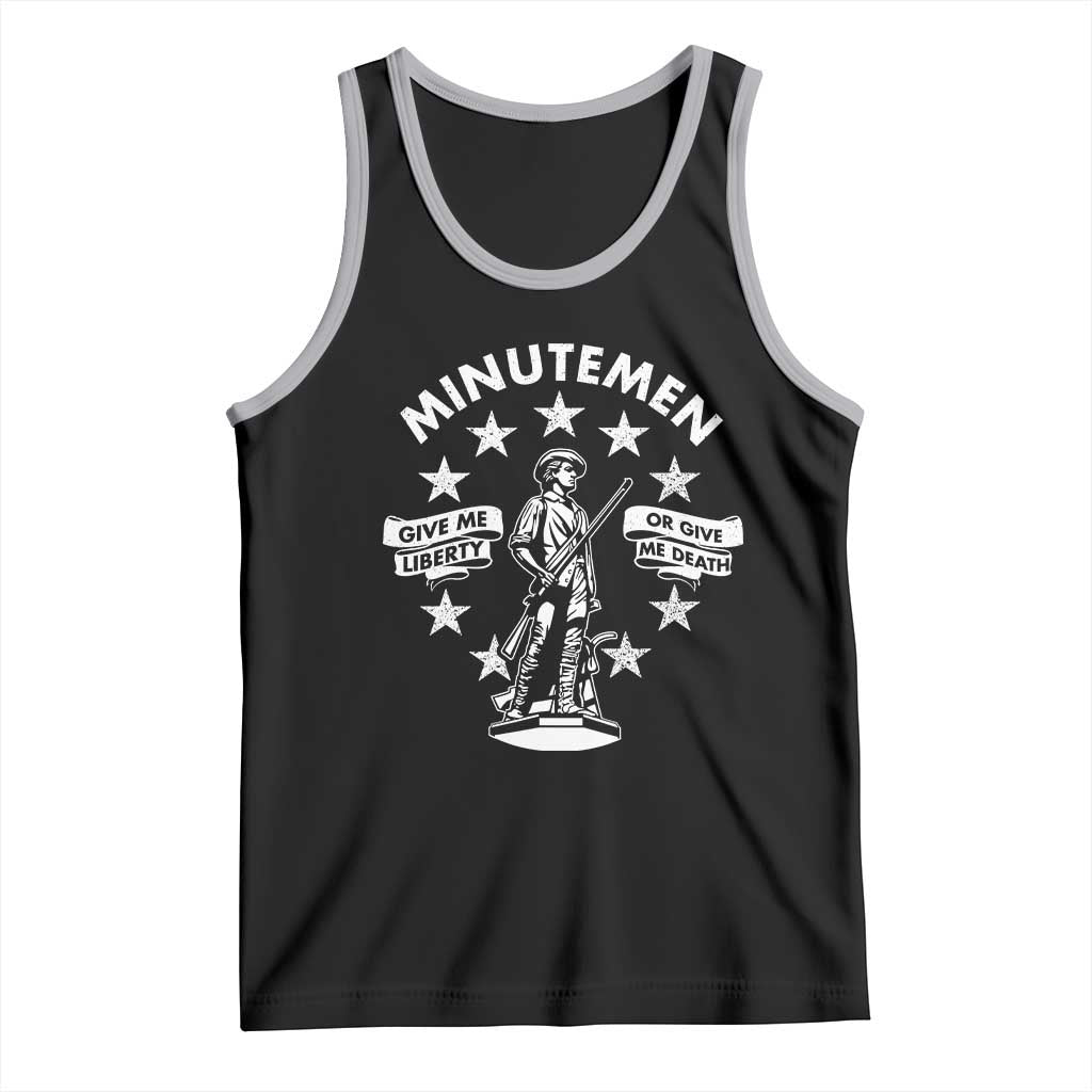 Minutemen Give Me Liberty Or Give Me Death Tank Top US History TS11 Black Athletic Heather Print Your Wear