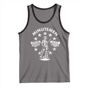 Minutemen Give Me Liberty Or Give Me Death Tank Top US History TS11 Deep Heather Black Print Your Wear