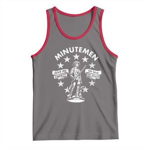Minutemen Give Me Liberty Or Give Me Death Tank Top US History TS11 Deep Heather Red Print Your Wear