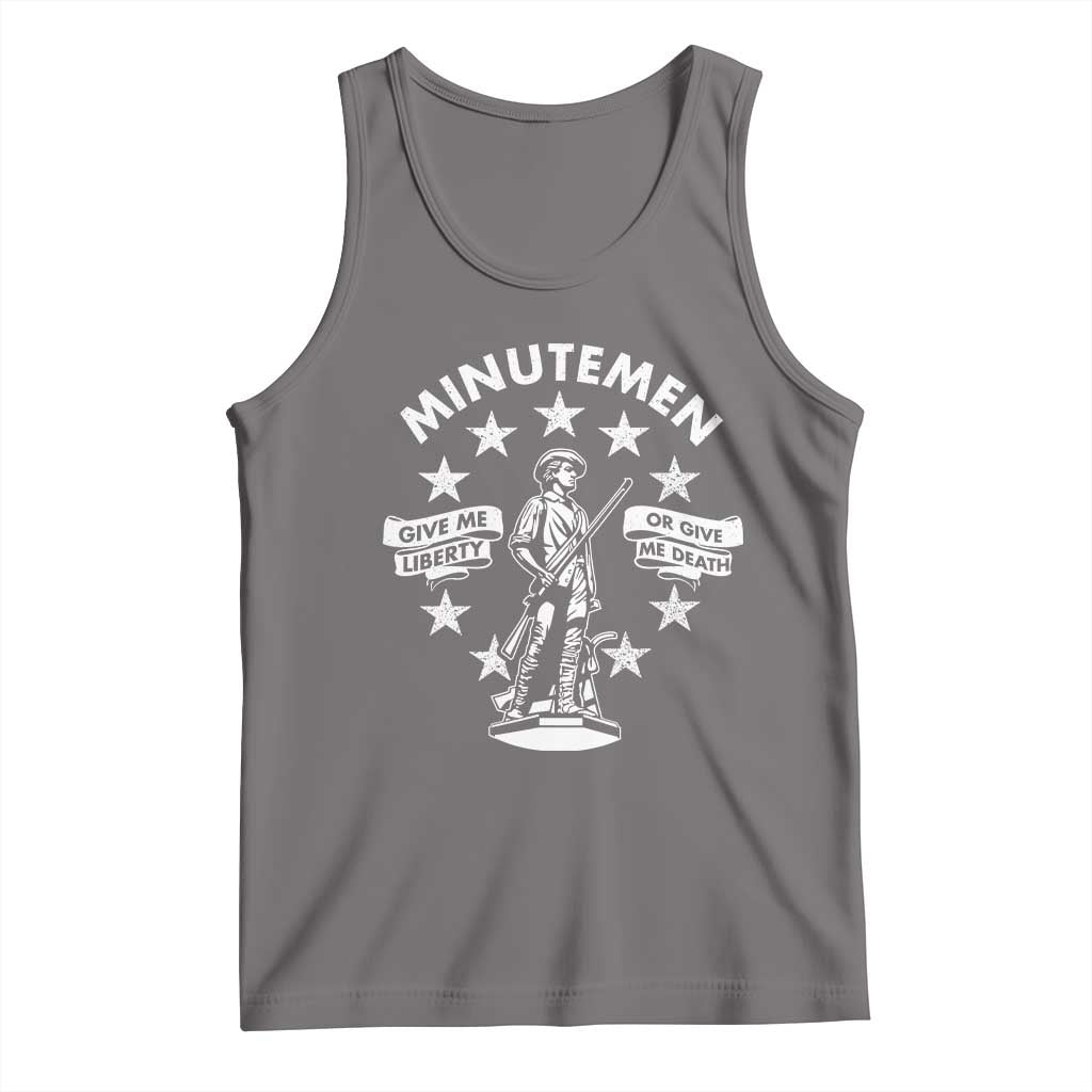 Minutemen Give Me Liberty Or Give Me Death Tank Top US History TS11 Deep Heather Print Your Wear