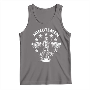 Minutemen Give Me Liberty Or Give Me Death Tank Top US History TS11 Deep Heather Print Your Wear