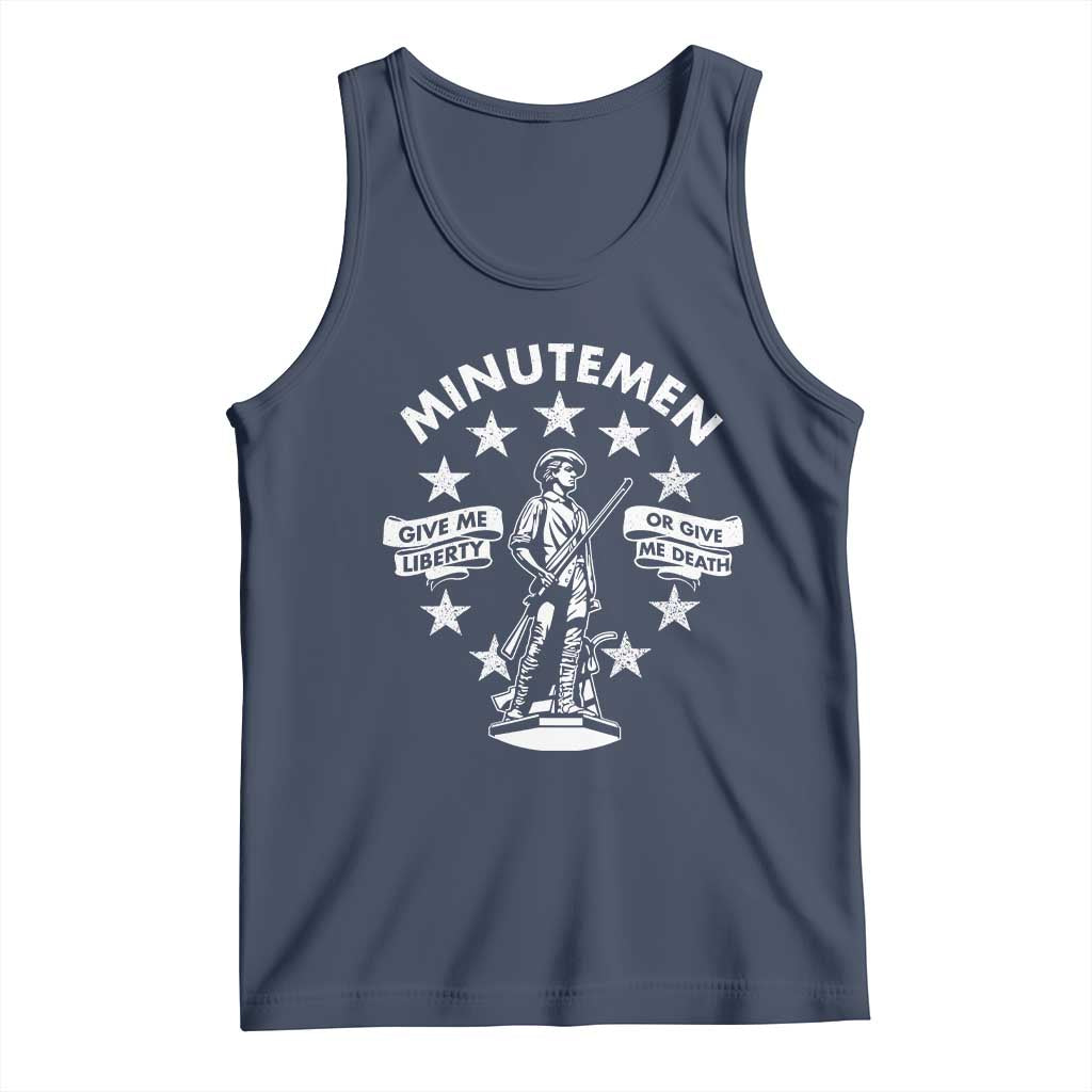 Minutemen Give Me Liberty Or Give Me Death Tank Top US History TS11 Navy Print Your Wear