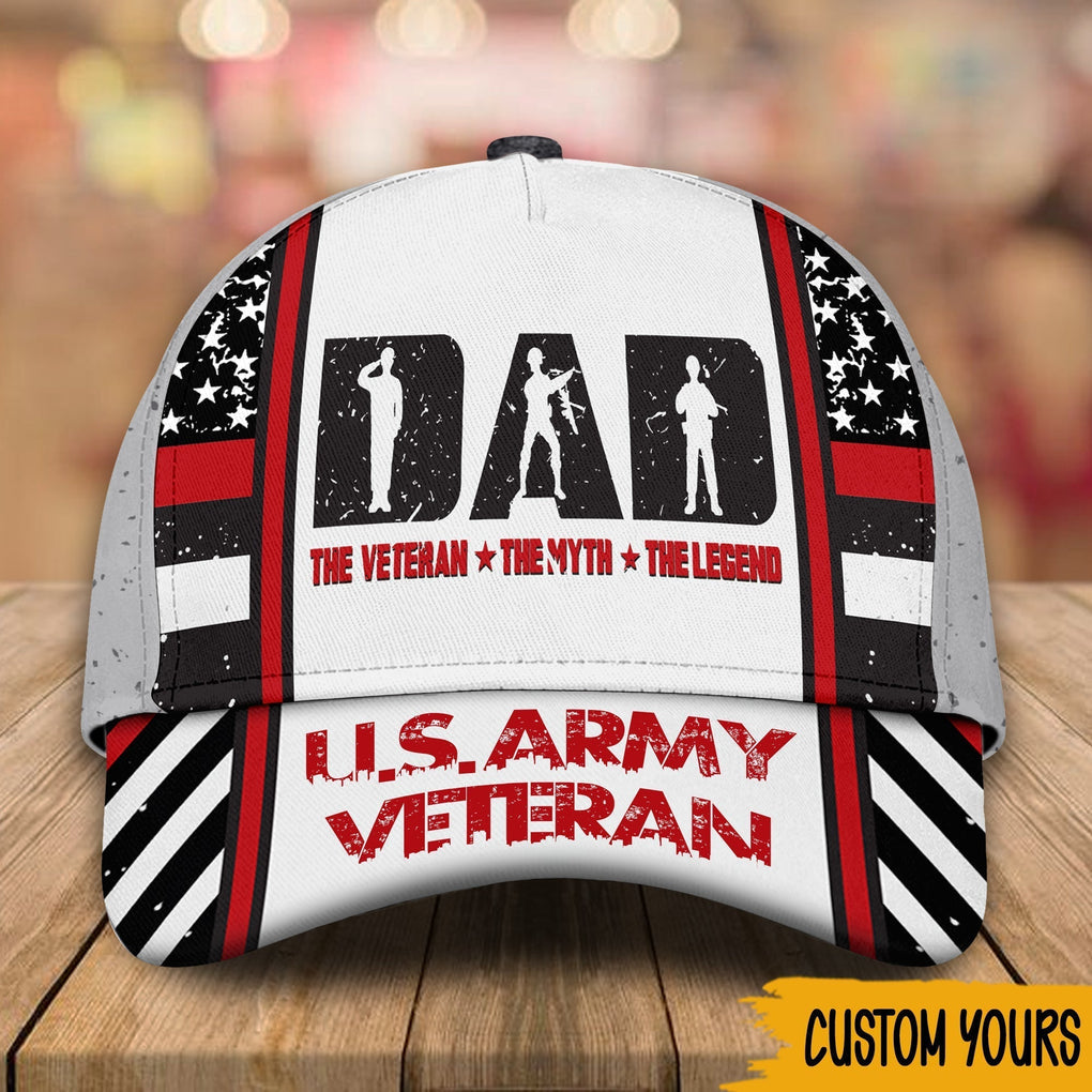 Personalized Veteran Classic Cap The Veteran The Myth The Legend CTM Classic Cap Universal Fit Custom - Printyourwear