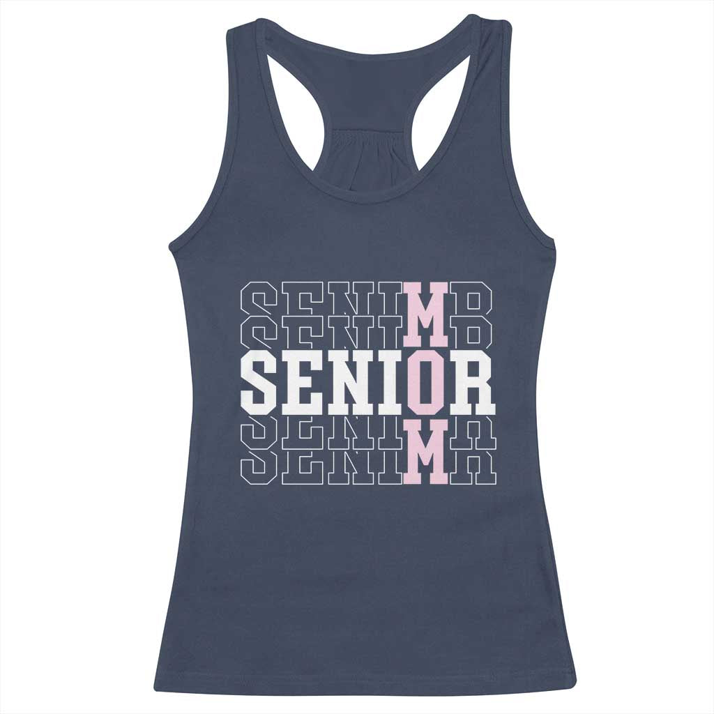 Mom Senior 2025 Racerback Tank Top Proud Mom Of A Class Of 2025 Graduate TS11 Navy Print Your Wear