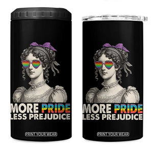 More Pride Less Prejudice 4 in 1 Can Cooler Tumbler LGBTQ Proud Ally Pride Month TS10 One Size: 16 oz Black Print Your Wear