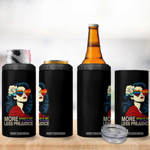 More Pride Less Prejudice 4 in 1 Can Cooler Tumbler Retro Pride Month LGBTQ Feminist TS02 Print Your Wear