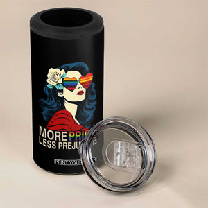More Pride Less Prejudice 4 in 1 Can Cooler Tumbler Retro Pride Month LGBTQ Feminist TS02 Print Your Wear
