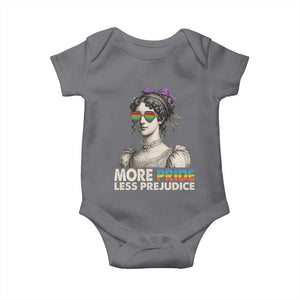 More Pride Less Prejudice Baby Onesie LGBTQ Proud Ally Pride Month TS10 Charcoal Print Your Wear