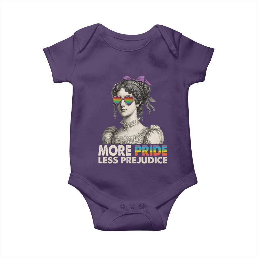 More Pride Less Prejudice Baby Onesie LGBTQ Proud Ally Pride Month TS10 Purple Print Your Wear