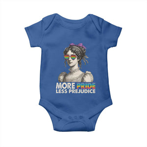 More Pride Less Prejudice Baby Onesie LGBTQ Proud Ally Pride Month TS10 Royal Blue Print Your Wear