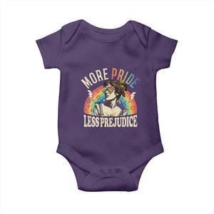 More Pride Less Prejudice Baby Onesie Pride Month LGBTQ Rainbow TS11 Purple Print Your Wear