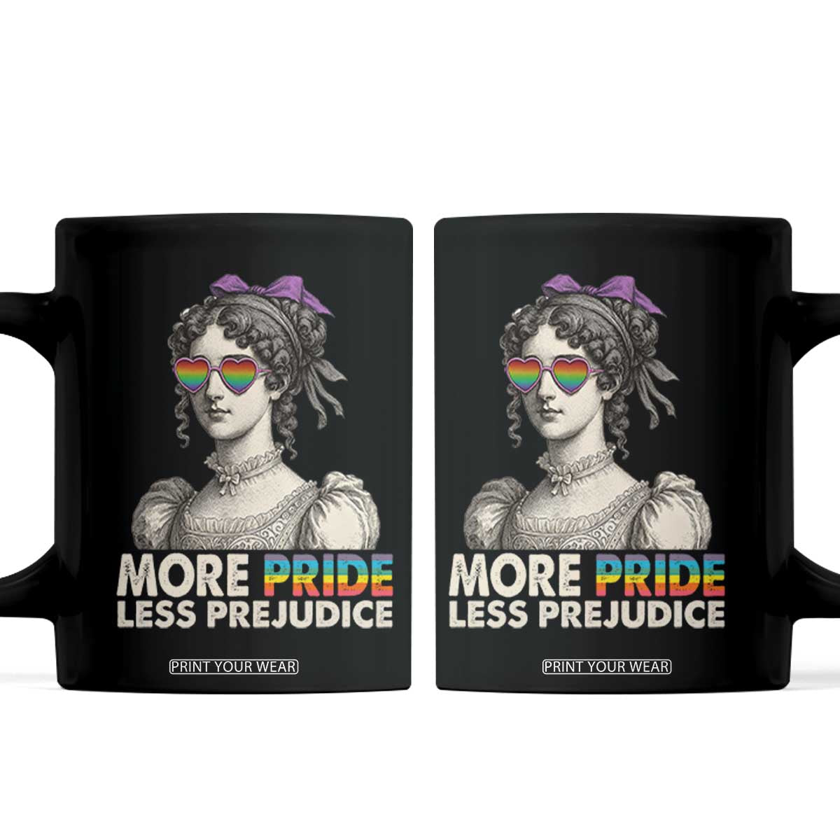 More Pride Less Prejudice Coffee Mug LGBTQ Proud Ally Pride Month TS10 Black Print Your Wear