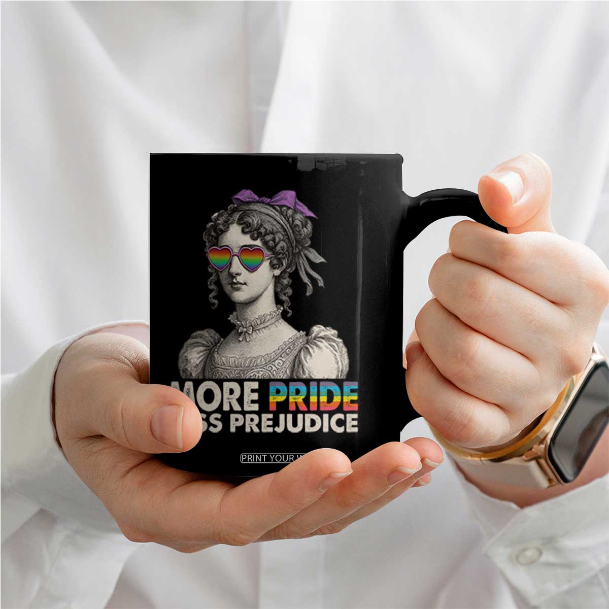 More Pride Less Prejudice Coffee Mug LGBTQ Proud Ally Pride Month TS10 Print Your Wear