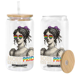 More Pride Less Prejudice Glass Can LGBTQ Proud Ally Pride Month TS10 Black Print Your Wear