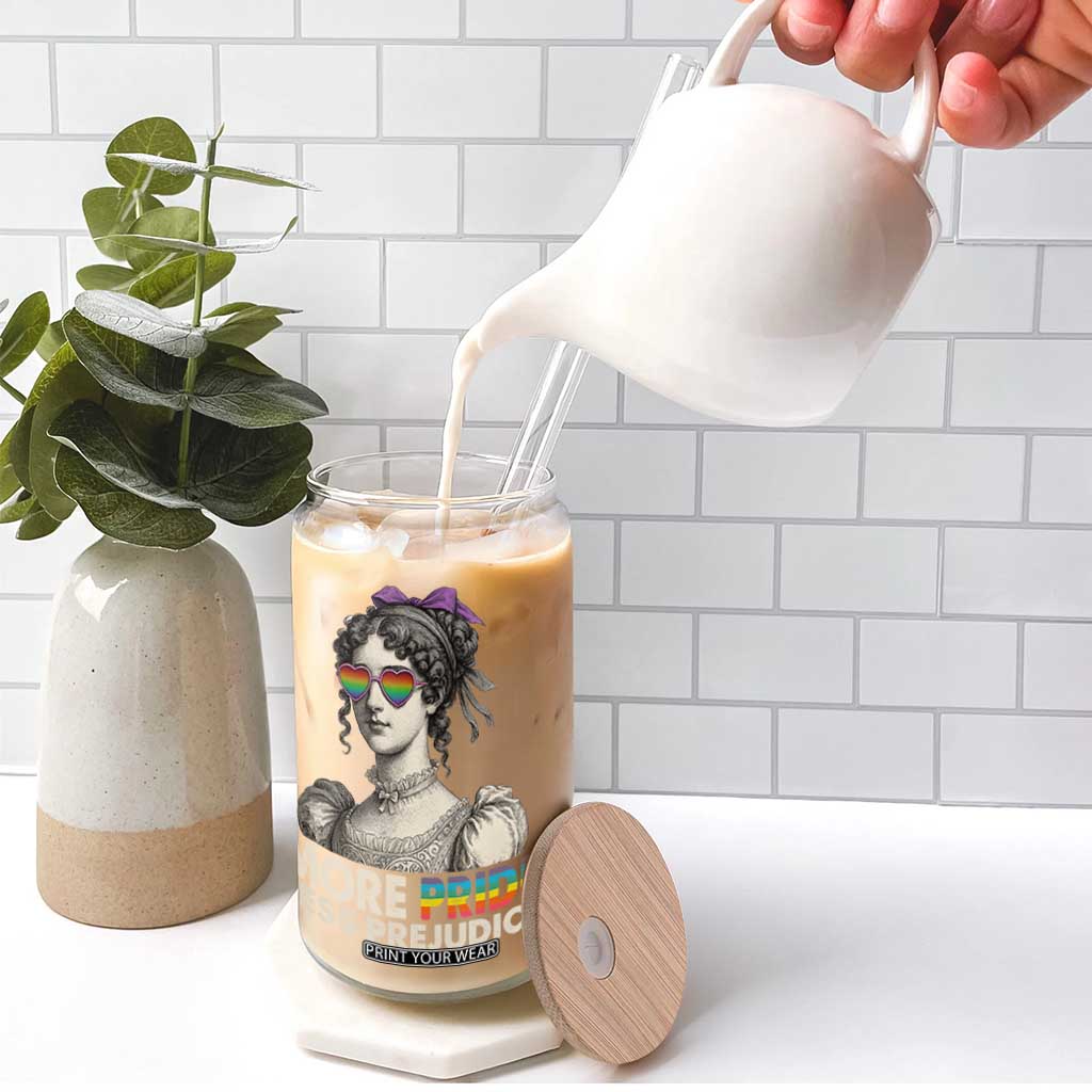 More Pride Less Prejudice Glass Can LGBTQ Proud Ally Pride Month TS10 Print Your Wear
