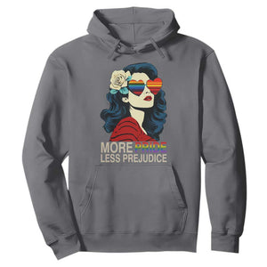 More Pride Less Prejudice Hoodie Retro Pride Month LGBTQ Feminist TS02 Charcoal Print Your Wear
