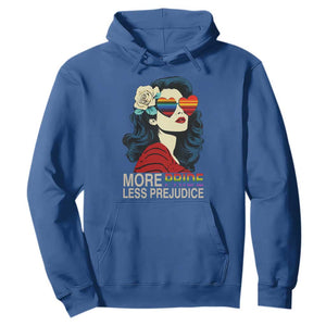 More Pride Less Prejudice Hoodie Retro Pride Month LGBTQ Feminist TS02 Royal Blue Print Your Wear