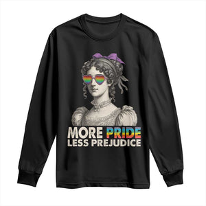 More Pride Less Prejudice Long Sleeve Shirt LGBTQ Proud Ally Pride Month TS10 Black Print Your Wear