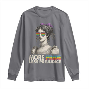 More Pride Less Prejudice Long Sleeve Shirt LGBTQ Proud Ally Pride Month TS10 Charcoal Print Your Wear