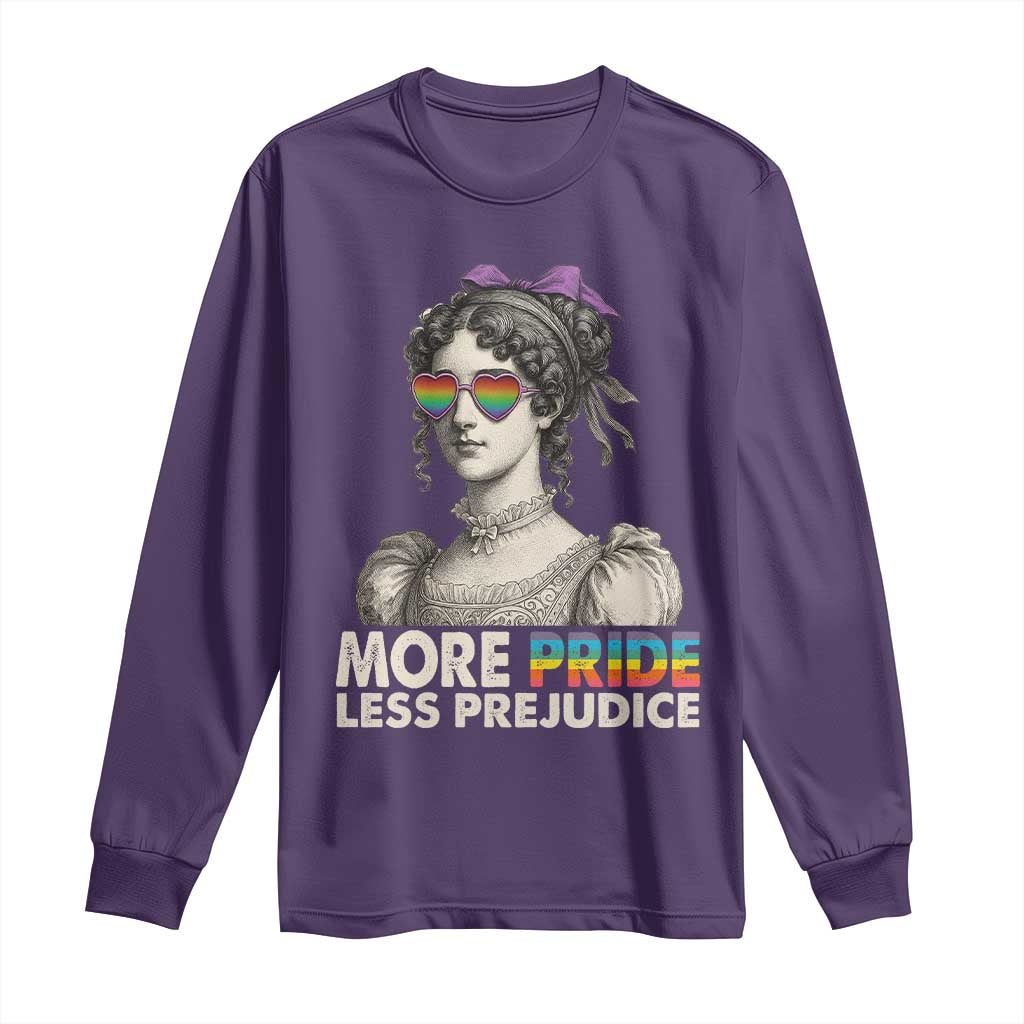 More Pride Less Prejudice Long Sleeve Shirt LGBTQ Proud Ally Pride Month TS10 Purple Print Your Wear