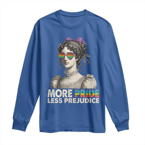 More Pride Less Prejudice Long Sleeve Shirt LGBTQ Proud Ally Pride Month TS10 Royal Blue Print Your Wear