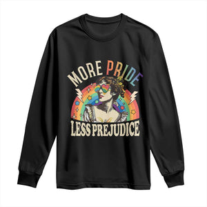 More Pride Less Prejudice Long Sleeve Shirt Pride Month LGBTQ Rainbow TS11 Black Print Your Wear