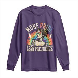 More Pride Less Prejudice Long Sleeve Shirt Pride Month LGBTQ Rainbow TS11 Purple Print Your Wear