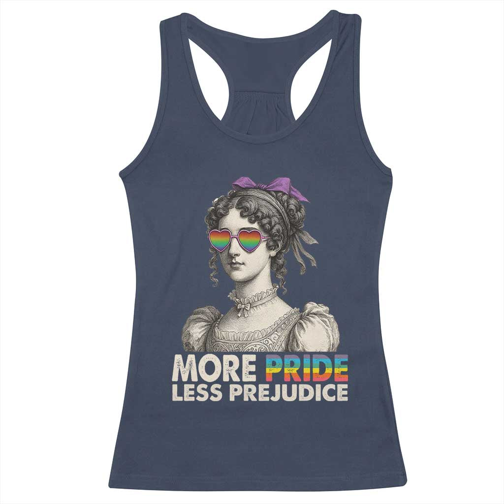 More Pride Less Prejudice Racerback Tank Top LGBTQ Proud Ally Pride Month TS10 Navy Print Your Wear