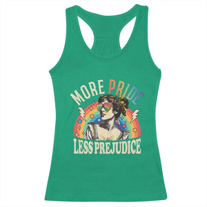 More Pride Less Prejudice Racerback Tank Top Pride Month LGBTQ Rainbow TS11 Irish Green Print Your Wear