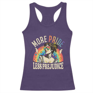 More Pride Less Prejudice Racerback Tank Top Pride Month LGBTQ Rainbow TS11 Purple Print Your Wear