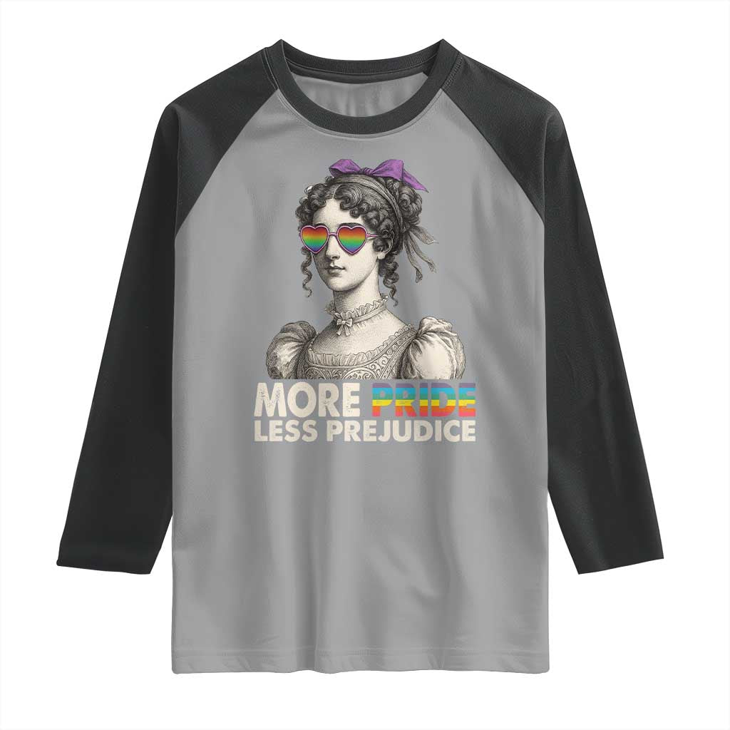 More Pride Less Prejudice Raglan Shirt LGBTQ Proud Ally Pride Month TS10 Sport Gray Black Print Your Wear