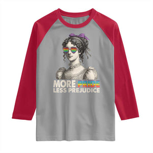 More Pride Less Prejudice Raglan Shirt LGBTQ Proud Ally Pride Month TS10 Sport Gray Red Print Your Wear