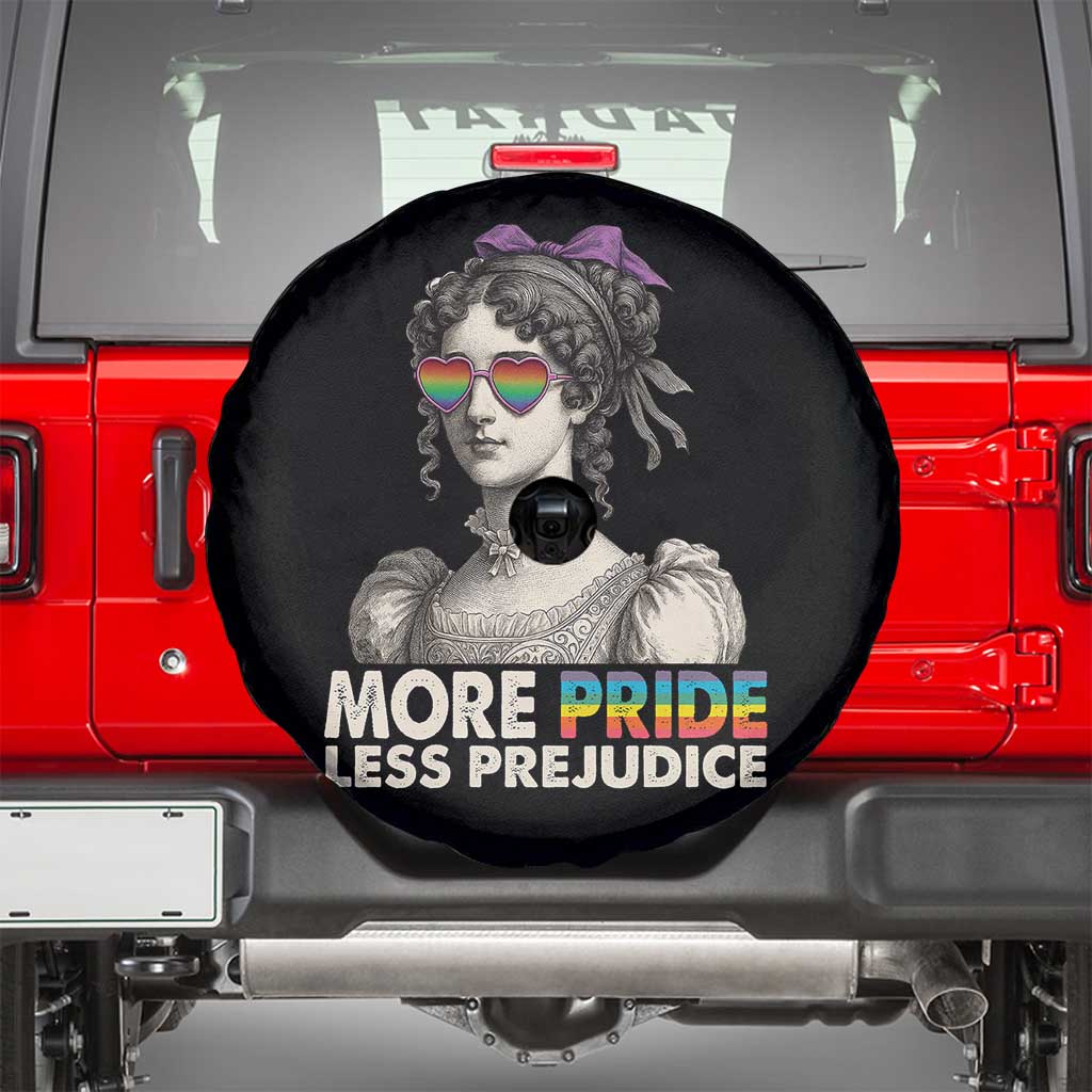 More Pride Less Prejudice Spare Tire Cover LGBTQ Proud Ally Pride Month TS10 Black Print Your Wear