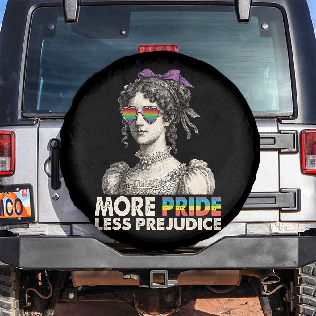 More Pride Less Prejudice Spare Tire Cover LGBTQ Proud Ally Pride Month TS10 No hole Black Print Your Wear