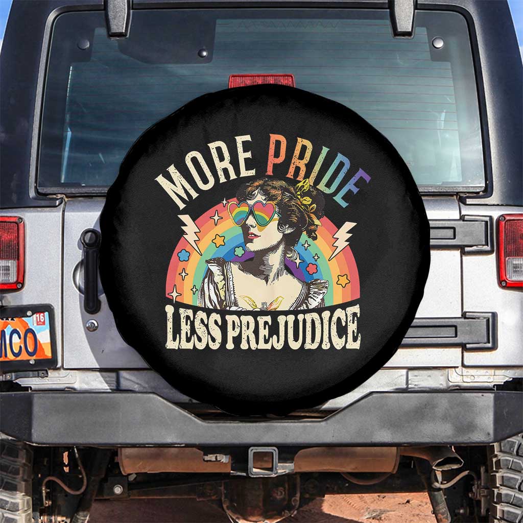 More Pride Less Prejudice Spare Tire Cover Pride Month LGBTQ Rainbow TS11 No hole Black Print Your Wear