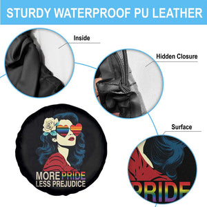 More Pride Less Prejudice Spare Tire Cover Retro Pride Month LGBTQ Feminist TS02 Print Your Wear