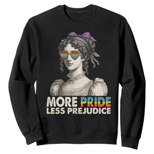 More Pride Less Prejudice Sweatshirt LGBTQ Proud Ally Pride Month TS10 Black Print Your Wear