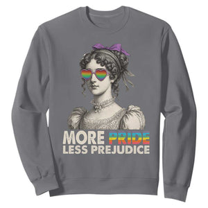 More Pride Less Prejudice Sweatshirt LGBTQ Proud Ally Pride Month TS10 Charcoal Print Your Wear