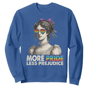 More Pride Less Prejudice Sweatshirt LGBTQ Proud Ally Pride Month TS10 Royal Blue Print Your Wear