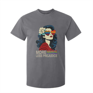 More Pride Less Prejudice T Shirt For Kid Retro Pride Month LGBTQ Feminist TS02 Charcoal Print Your Wear