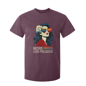 More Pride Less Prejudice T Shirt For Kid Retro Pride Month LGBTQ Feminist TS02 Maroon Print Your Wear