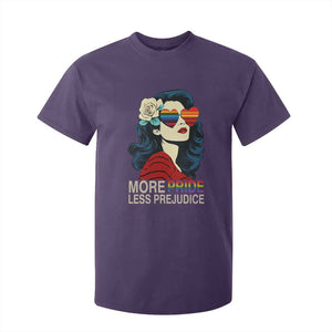More Pride Less Prejudice T Shirt For Kid Retro Pride Month LGBTQ Feminist TS02 Purple Print Your Wear