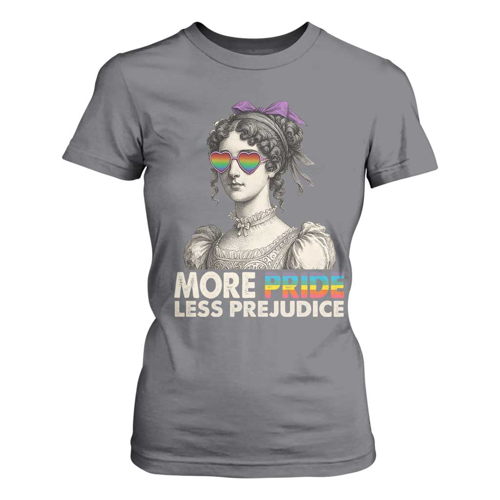 More Pride Less Prejudice T Shirt For Women LGBTQ Proud Ally Pride Month TS10 Charcoal Print Your Wear