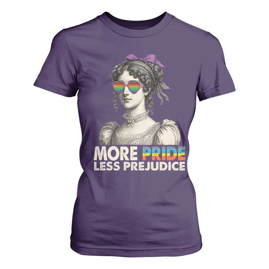 More Pride Less Prejudice T Shirt For Women LGBTQ Proud Ally Pride Month TS10 Purple Print Your Wear