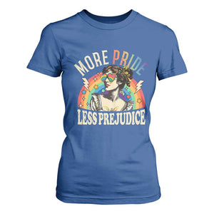 More Pride Less Prejudice T Shirt For Women Pride Month LGBTQ Rainbow TS11 Royal Blue Print Your Wear