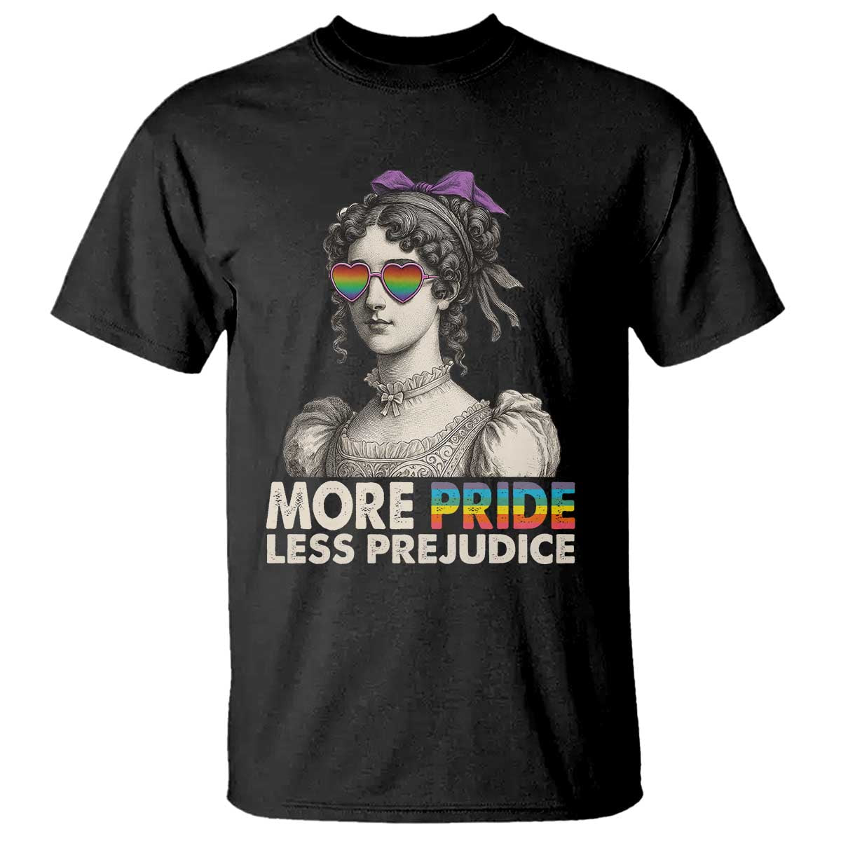 More Pride Less Prejudice T Shirt LGBTQ Proud Ally Pride Month TS10 Black Print Your Wear