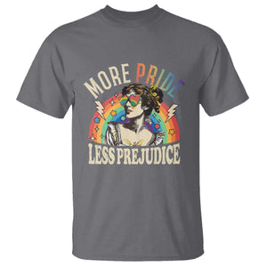 More Pride Less Prejudice T Shirt Pride Month LGBTQ Rainbow TS11 Charcoal Print Your Wear