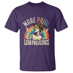 More Pride Less Prejudice T Shirt Pride Month LGBTQ Rainbow TS11 Purple Print Your Wear