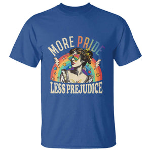 More Pride Less Prejudice T Shirt Pride Month LGBTQ Rainbow TS11 Royal Blue Print Your Wear